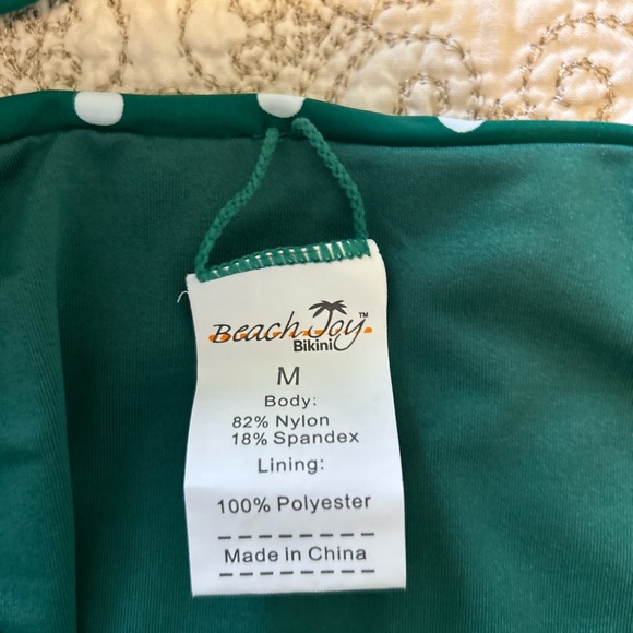 Beach Joy High Rise Bikini Green Polka Dot Bikini. - Picture 3 of 6